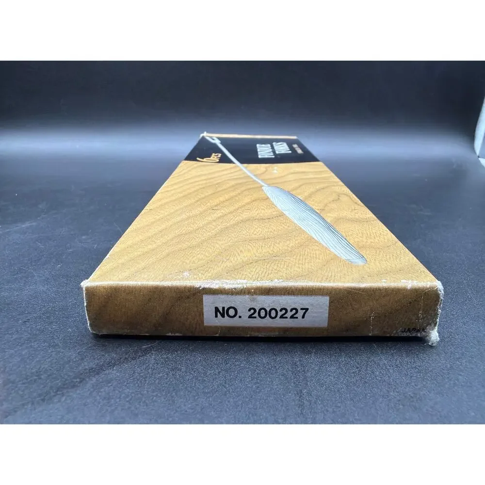 Vintage Fondue Fork Set 6 Stainless Steel Japan Wood Handles In Box mid century